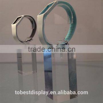 Acrylic watch bands display, wrist watch display stand, single watch display square block