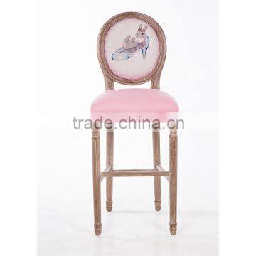 Antiqued carved popularly style sex metal bar chair