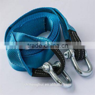 Single ply 3T polyester towing strap with eye hook at both ends, woven PET strap for towing cars                        
                                                Quality Choice