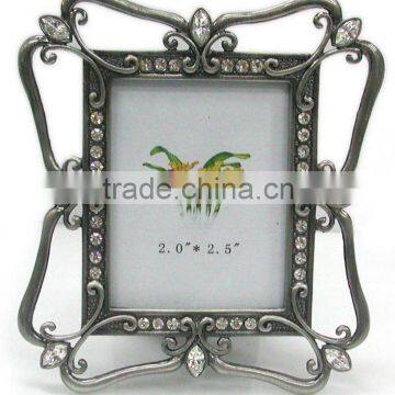 fashion aluminium photo frame,Decorated with Beautiful flower, Made of Alloy