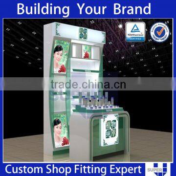 Retail Cosmetics Wooden Display Stand