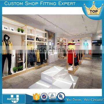 New design fashion garment retail wall hung display cabinets
