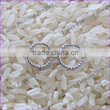 New Style High Polish Ear Piercing Ring Stainless Steel Ear Piercing Studs [ES-902]