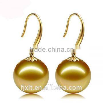 18k gold 10-11mm the South Seas seawater pearl earrings