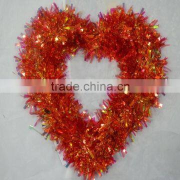 2014 New Design 16 Inch Heart-shape Christmas Garland For Holiday Decoration