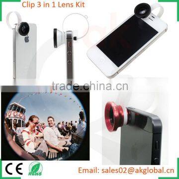 special shots fish-eye wide-angle macro 3 lenses combo portable for mobile photography