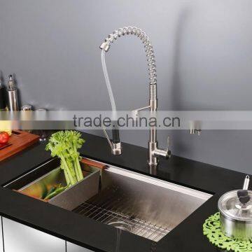 Undermount Single Bowl Kitchen Sink with Strainer, Grids and Colander