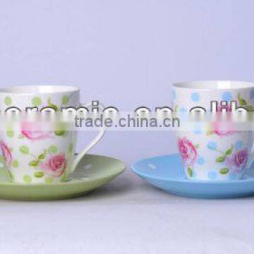 ceramic cup and saucer, tea cup, coffee cup set