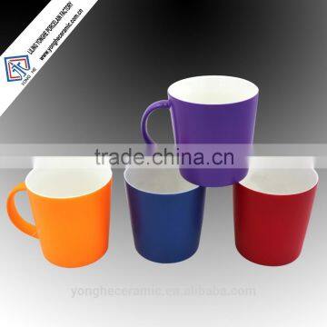 Newest Food grade fluorescent color glazed coffee mug