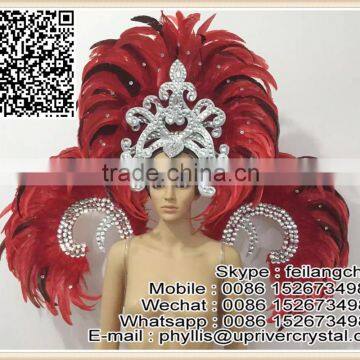 Sexy Cheap Fashion Red Headpiece Wings Samba Party Costume