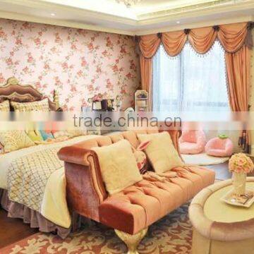 M-1553 Modern Pvc Natural Flower Wallpaper, Pvc Wallpaper for Interior Home Decoration photo-5