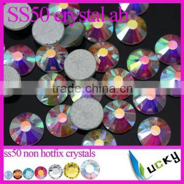 Wholesale large nail rhinestones ss50 crystal ab non hotfix flat foiled back strass 10MM