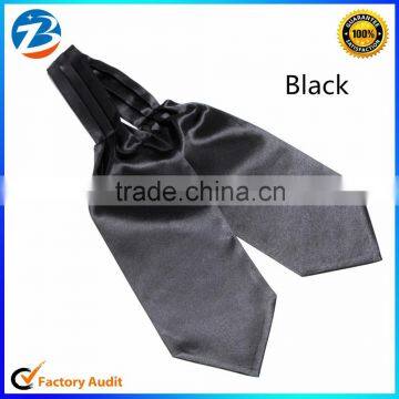 Polyester Satin Black Plain Color Self Tie Mens Neckerchief Multi Colors In Stock