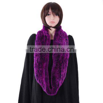 Rex Rabbit Knitted Fur Scarf Winter Fur Scarf Hand Knit Fur Scarf KZ160045 Quality Choice photo-2