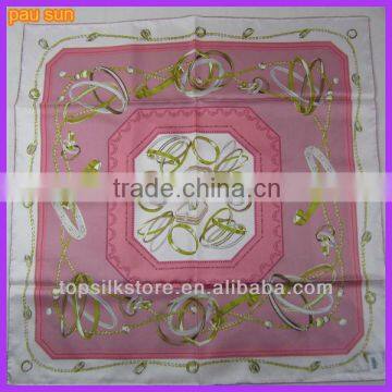 latest design silk scarf for lady 90x90 brand