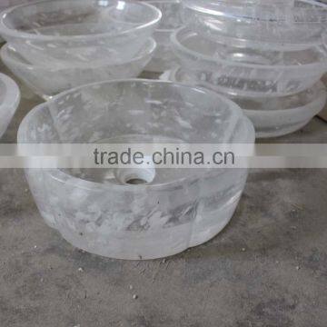 factory direct sale clear quartz melting crystal washbasin