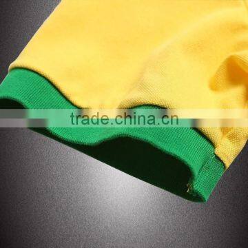 2015 Summer Men Polo Shirt Flag Style Yellow Plus Size Breathable Cotton Polo Shirts Embroidery Logo photo-5