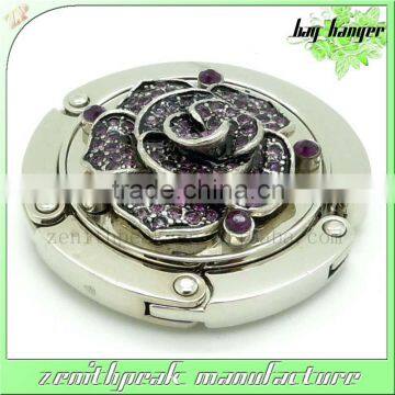 Fashion table metal rose bag hanger/rose bag holder/rose bag hook