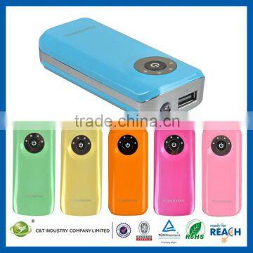 C&T 5600 mAh Pocket Remote Power Bank Portable Battery Pack and Charger for Cell Phones