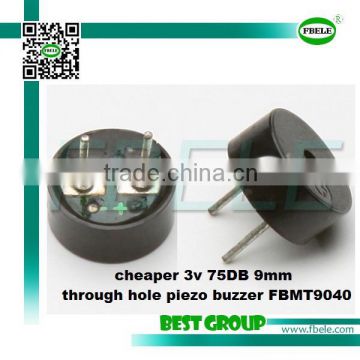 cheaper 3v 75DB 9mm through hole piezo buzzer FBMT9040