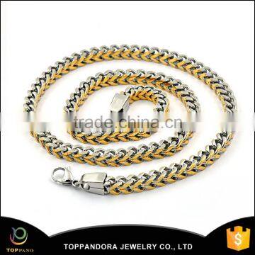 Fashion 18k gold plated stainless steel necklace nk link chain curb cuban jewelry for men