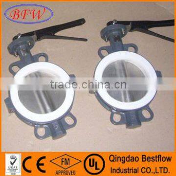 Stainless steel 304 wafer butterfly valve with manual actuater