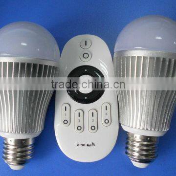 6W color temperature and brightness adjustable led bulbs(two bulbs and one remote),can be controlled by our own wifi controller