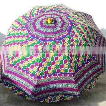 Tribal ethnic Indian Hand embroidered Garden Sun Umbrella Parasol