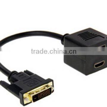 DVI Male to DoubleHDMI A female Y cable 15cm 1080p