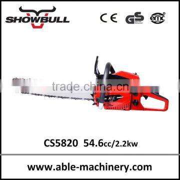 Motosierra de China 54cc cheap chinese gasoline chain saws with oregon saw chain and japan carburetor