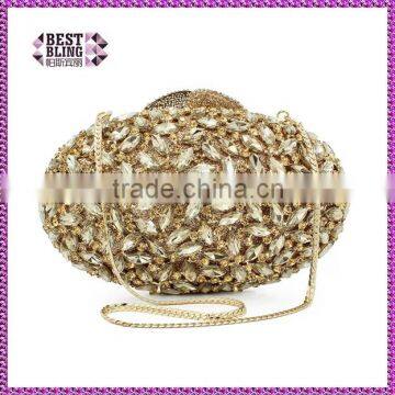 golden egg shape crystal clutches party stone evening box clutch evening bag (8712A-G)