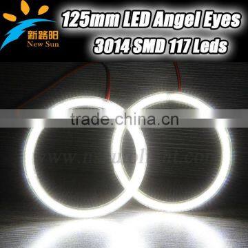 Car accessories led angel eyes ring 125mm car head lights 7000K high brightness SMD led angel eyes 9-16V DC for universal cars