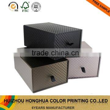 Luxury customized folding cardboard paper box drawer gift box with ribbon