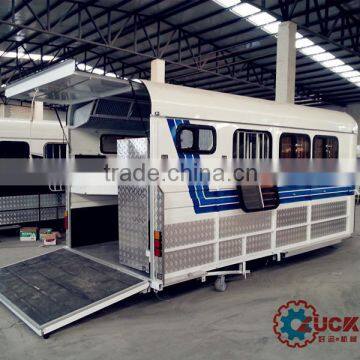 Deluxe horse floats with living quarters for sale