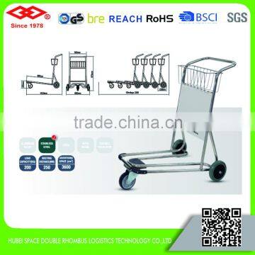 New style stainless steel airport trolley without brake