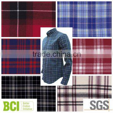 Wholesale Woven Cotton Check Gingham Flannel of Latest Shirt Fabric Designs for Men