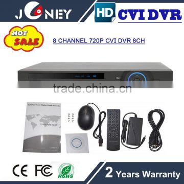 RS485 USB interface 8 channel hd cvi dvr 720p with 2 sata hdd