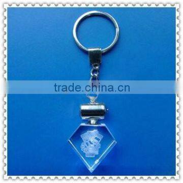 Personality Pentagon Crystal Engraved Keychain for Business Souvenir