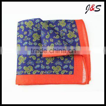 new arrival high quality paisley pattern linen pocket square