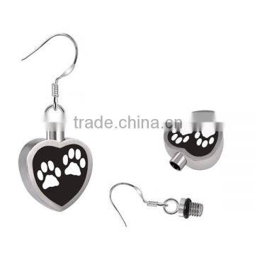 SRE8011 Wholesale Jewelry Cremation Pet Paw Print Ashes Earring