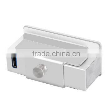 Premium 4 Port Usb 3.0 Hub for LCD Display, Shelves or Desks That is 1" Thick or Less [sliver] photo-2