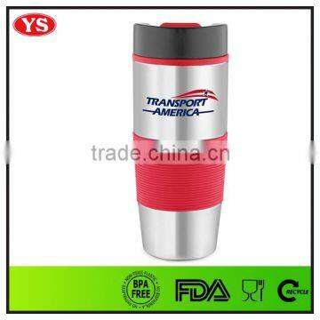 Customized 16 oz insulated stainless steel mugs with lid