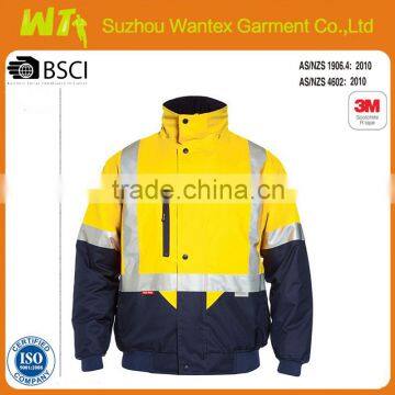 HI-VIS TWO TONE QUILTED PILOT JACKET WITH TAPE