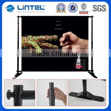 TELESCOPIC Black pole Wall Backdrop Pop Up Booth Banner Display Stand