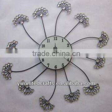 Fashion New design Mordern Home Decorative Artificial metal wall clock wholesale