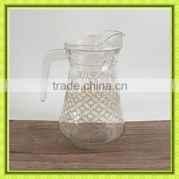 glass water filter bottle for promotion,beer glass jug with lid,glass juice container for restaurant