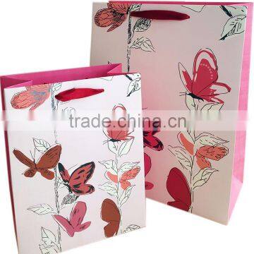 ivory paper shopping bags custom luxury paper bag for gift with hotstamping and dot vanish