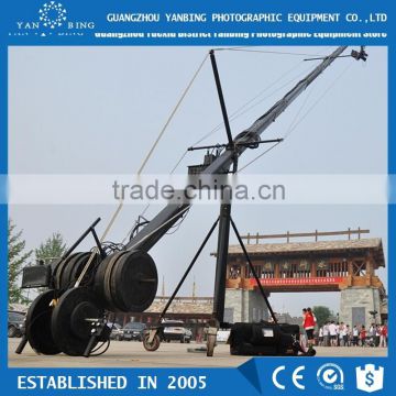 Professional camera crane triangle jimmy jib with 14m triangle and motorized head