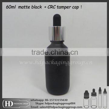 black frosted glass bottle/vape ejuice bottle/red matte 60ml e-liquid bottles