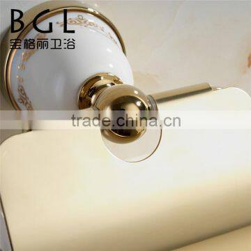 BAOGELI 2015 11733 Wall Mounted for Bathrooms Accessories Brush Gold Finishing With Lid Toilet Paper Holder photo-3